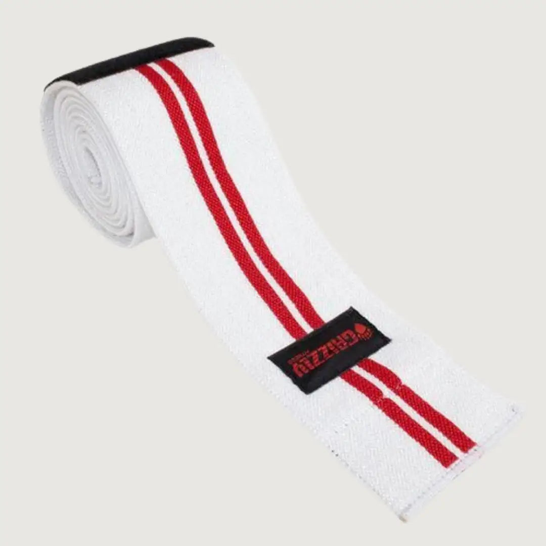 Grizzly Power Lifting Knee Wrap in White — buy online in Kuwait at Pro Sports