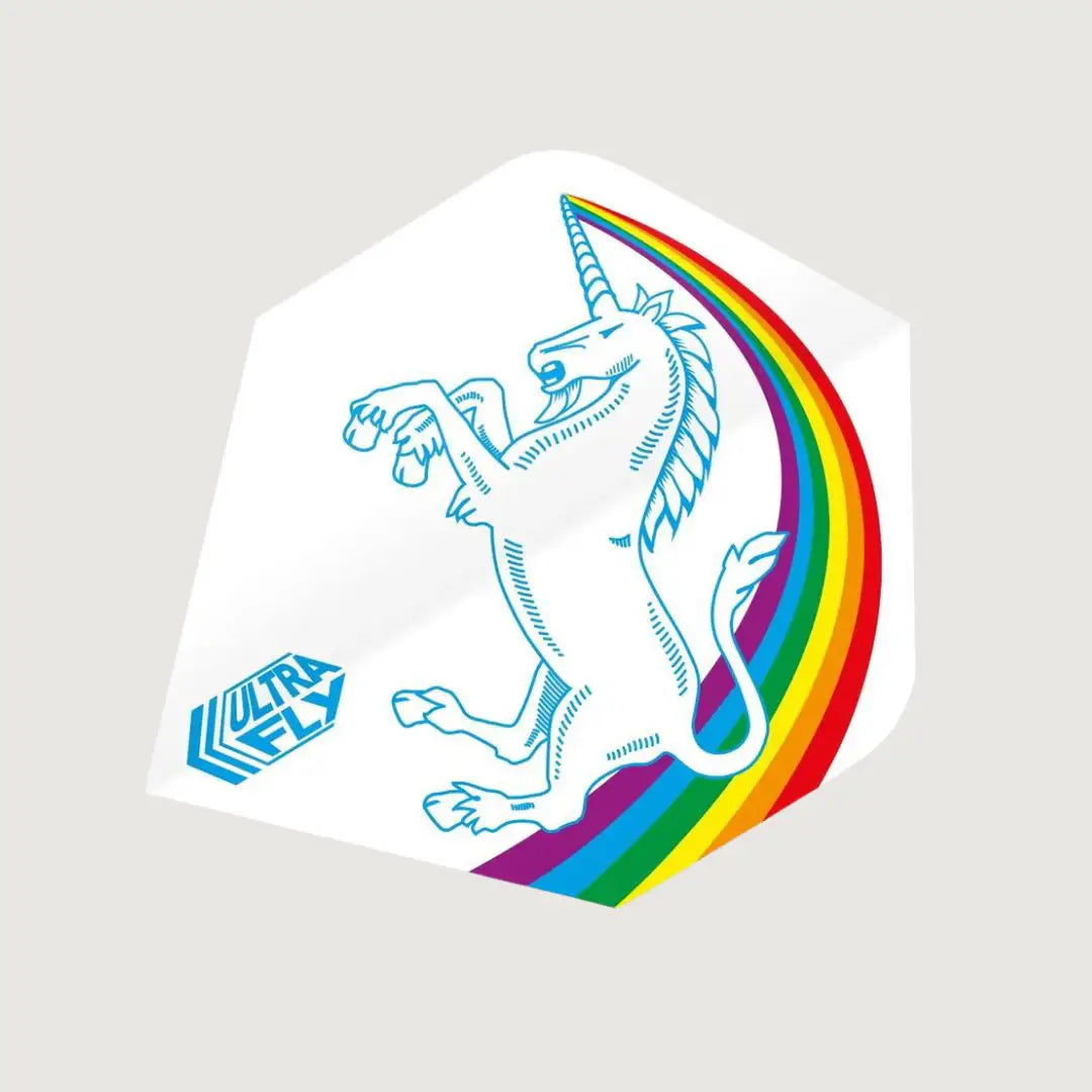 Unicorn Ultrafly.100 Plus - Unicorn Rainbow White Dart Flight - Dart Flights - Pro Sports | Shop online in Kuwait