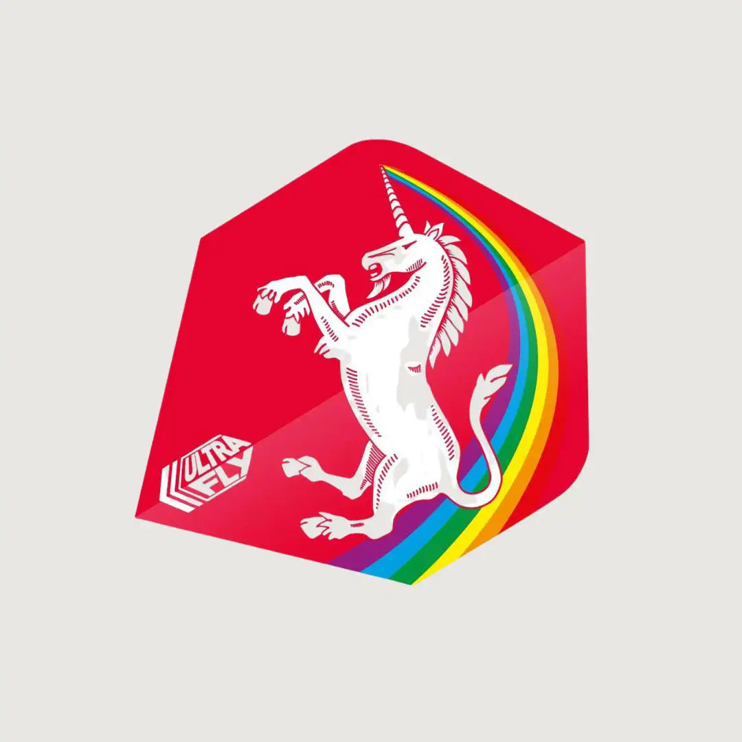 Unicorn Ultrafly.100 Plus - Unicorn Rainbow Red Dart Flight - Dart Flights - Pro Sports | Shop online in Kuwait