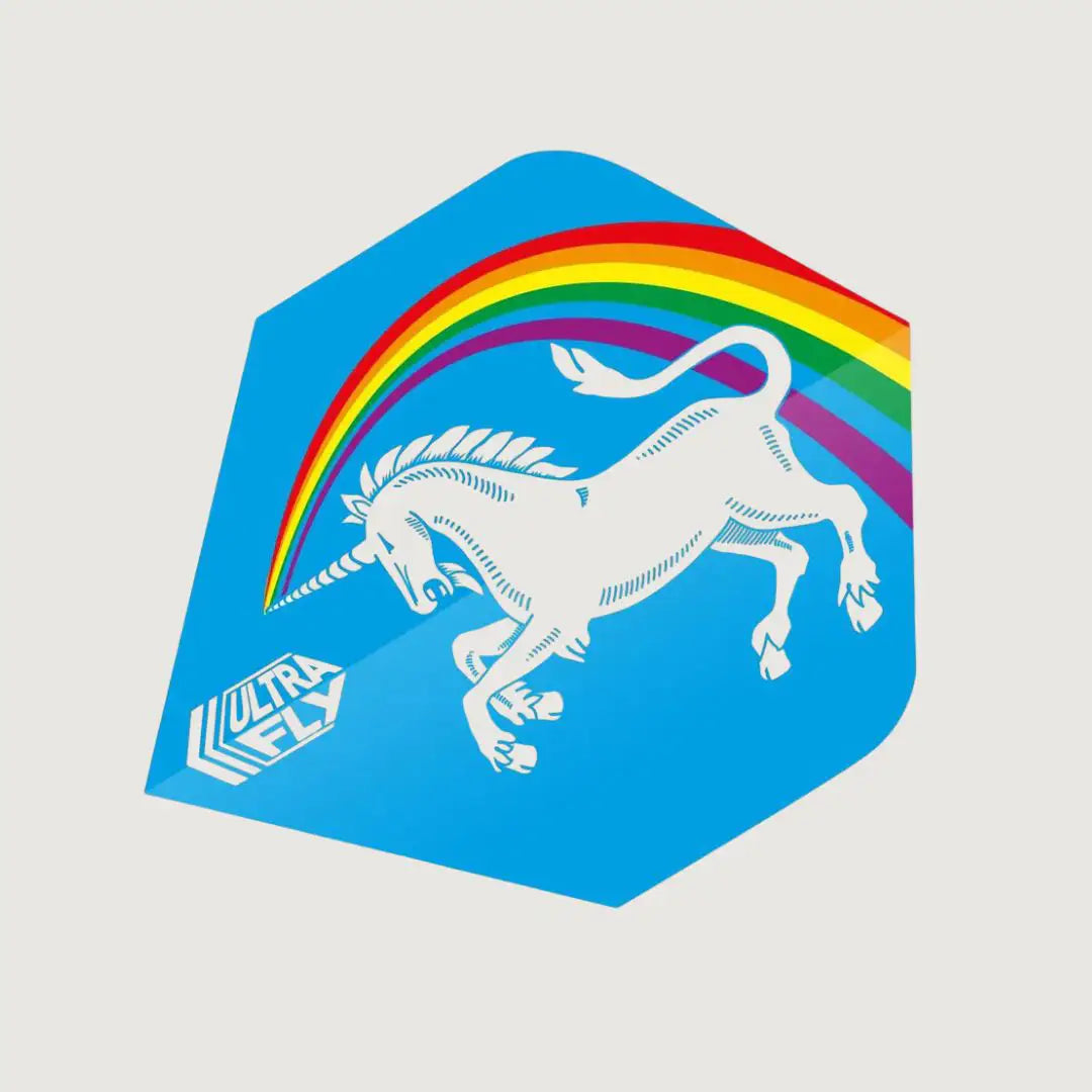 Unicorn Ultrafly.100 Plus - Unicorn Rainbow Blue Dart Flight - Dart Flights - Pro Sports | Shop online in Kuwait