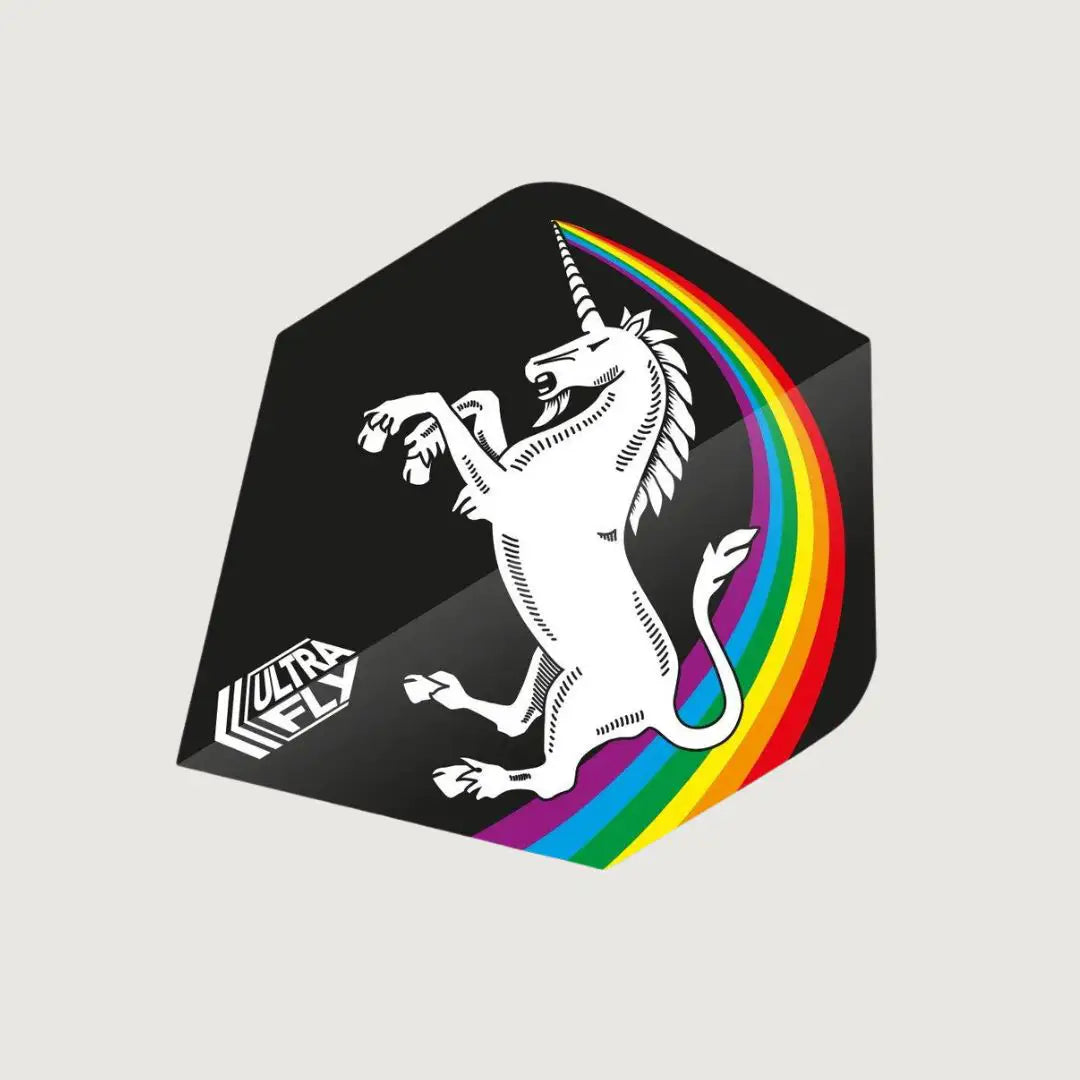 Unicorn Ultrafly.100 Plus - Unicorn Rainbow Black Dart Flight - Dart Flights - Pro Sports | Shop online in Kuwait