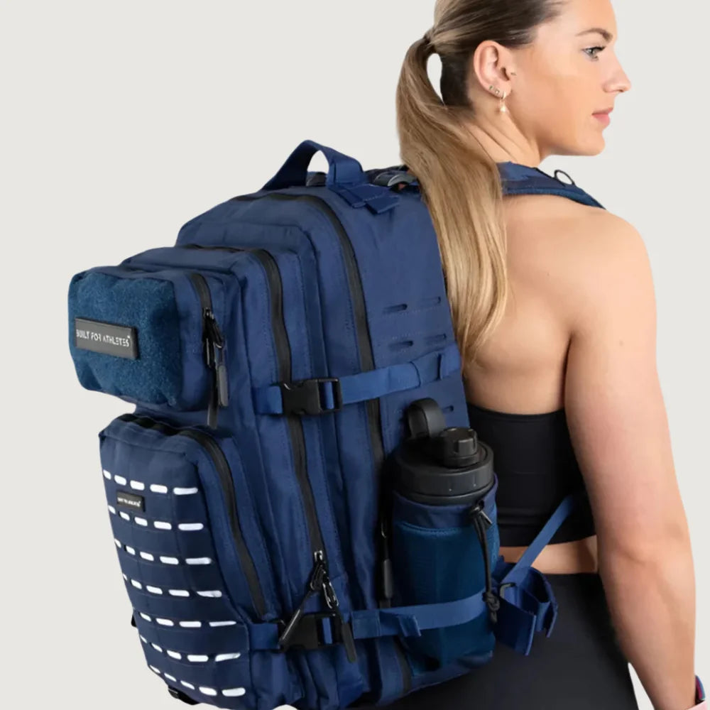BFA Large Gym Backpack - Navy & White 45L