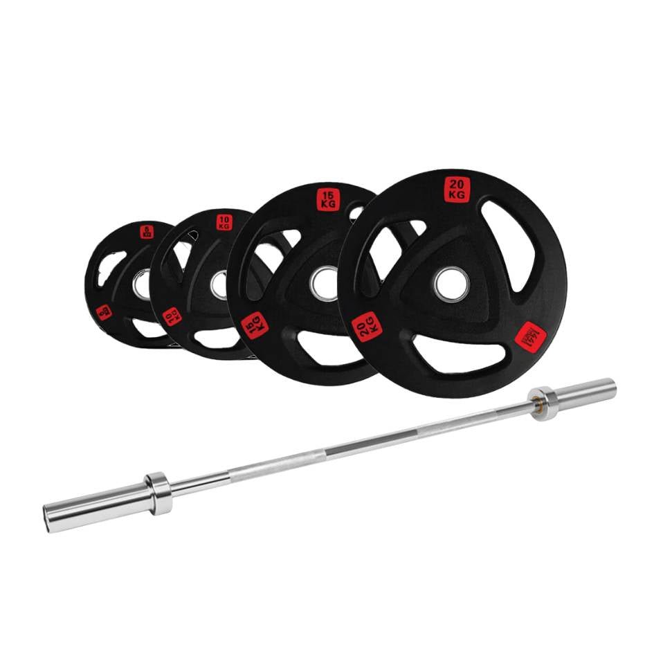 1441 Fitness Tri Grip Olympic Weight Plates & 6 ft Bar Bundle-Weight Plates Set-Pro Sports
