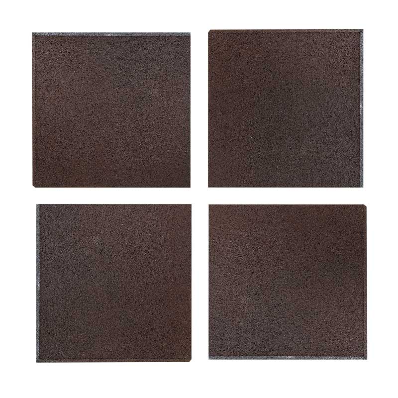 Dark Brown Recycled Rubber Gym Flooring Tiles - 50x50x2 cm - Set of 4-Gym Flooring-Pro Sports