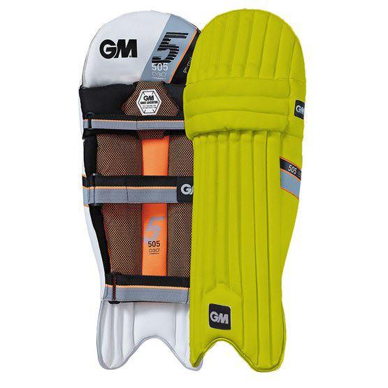GM 505 Cricket Batting Pads - Yellow-Batting Pads-Pro Sports