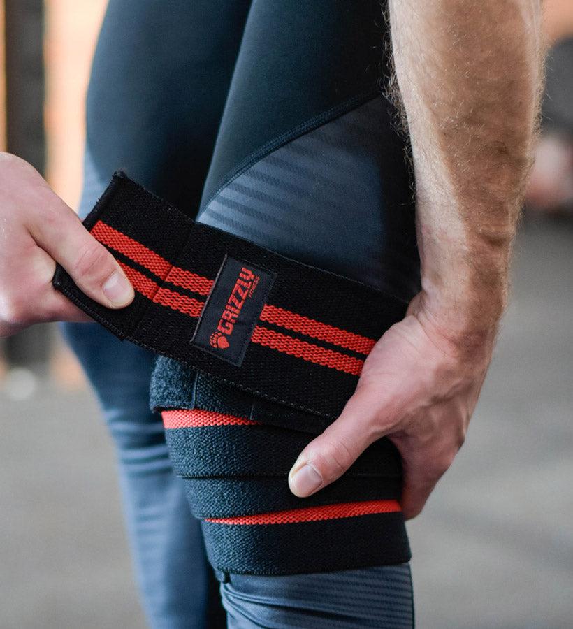 White knee wrap by Grizzly for powerlifting — Pro Sports Kuwait