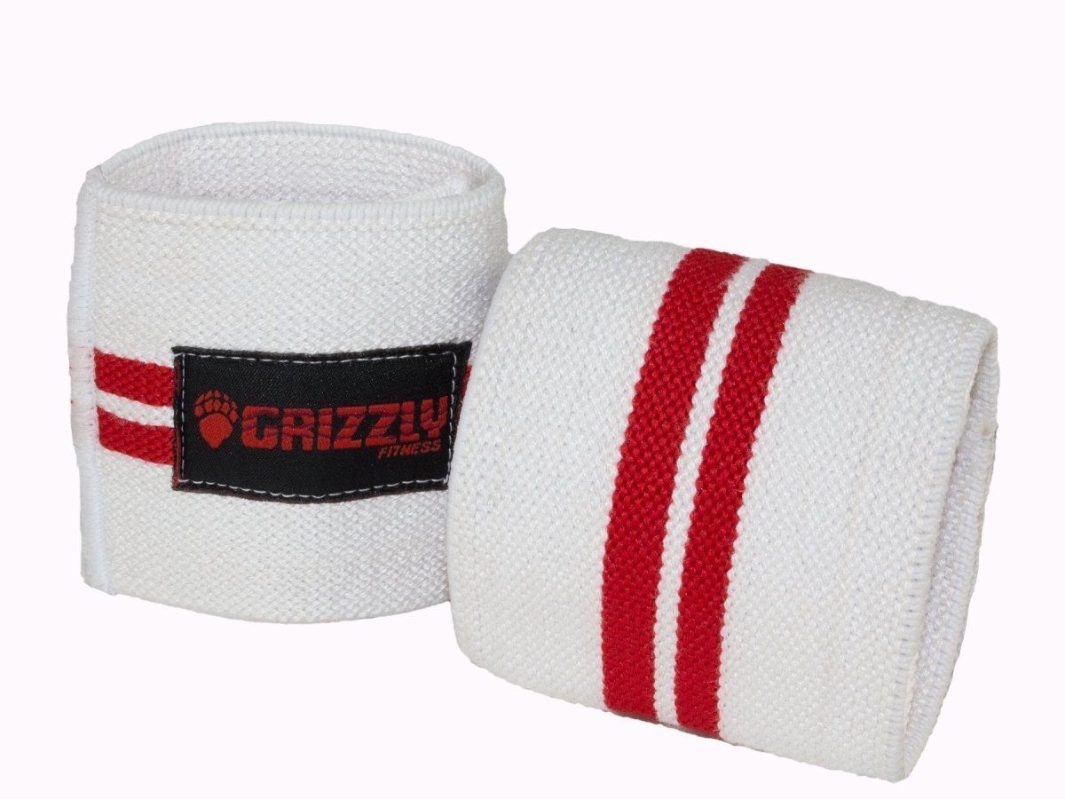 Grizzly Red Line Wrist Wraps - White-Wrist Wrap-Pro Sports
