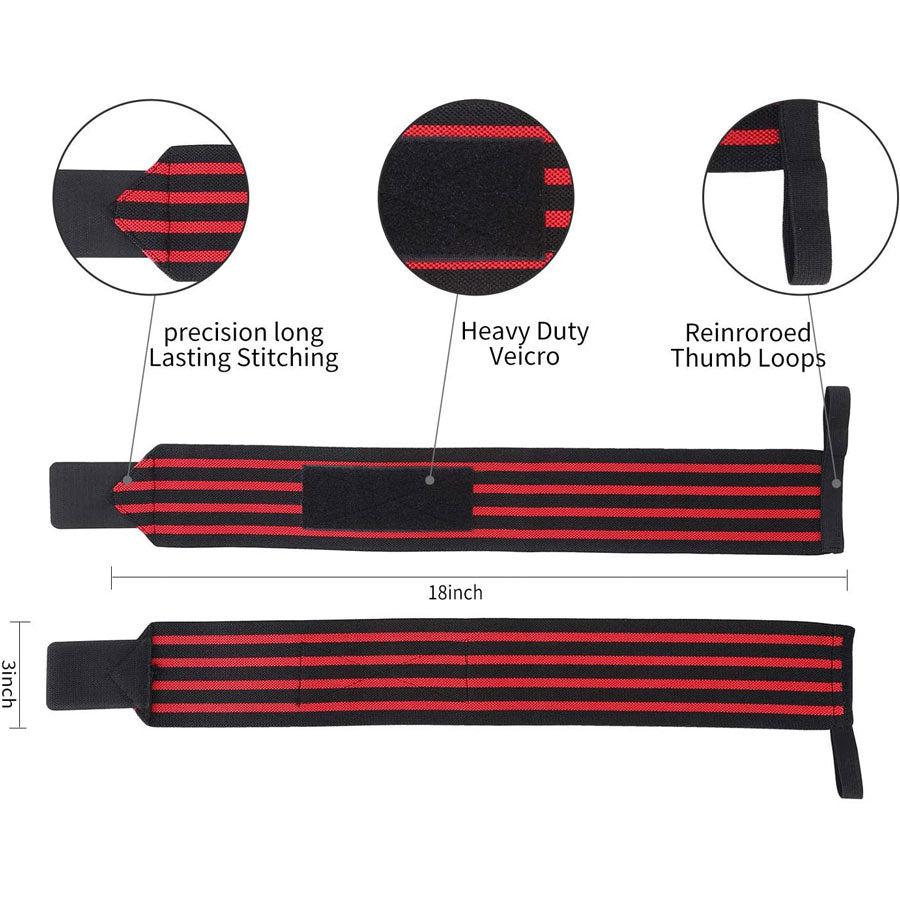 Pro Sports Heavy Duty Red Line Wrist Wrap - 18 inches-Wrist Wrap-Pro Sports