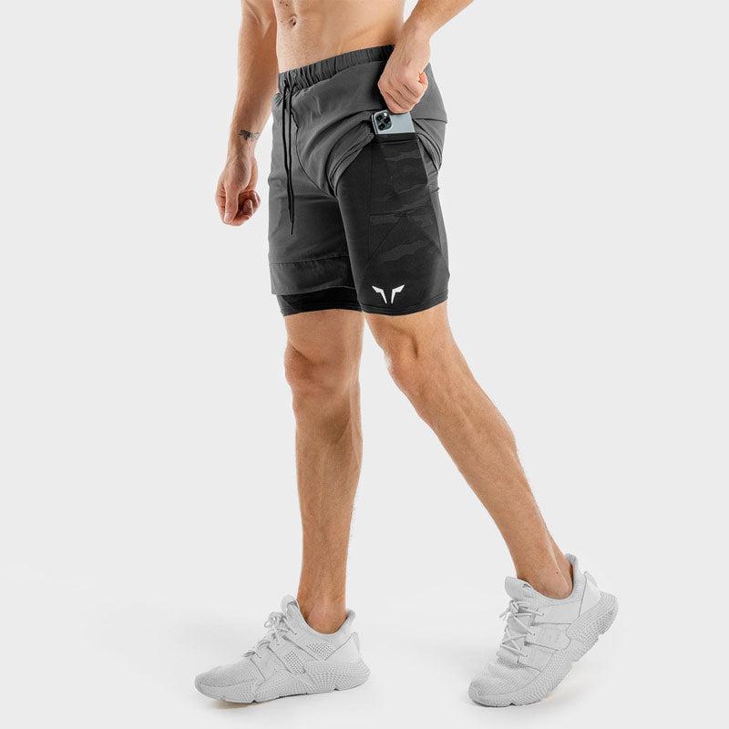 SQUATWOLF Limitless 2-in-1 Shorts - Charcoal/Black-Shorts-Pro Sports