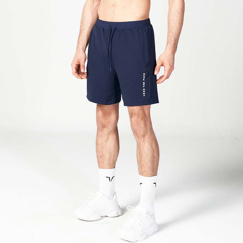 SQUATWOLF Statement Ribbed Flex Shorts - Navy-Shorts-Pro Sports