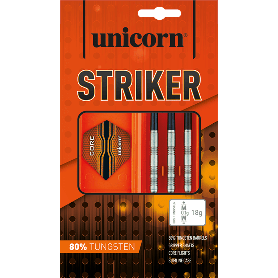 Unicorn Striker 80% Tungsten Ringed Darts - 22 G-Dart Pins-Pro Sports