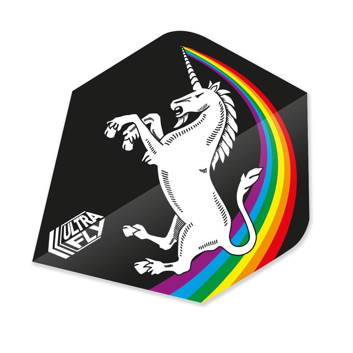 Unicorn Ultrafly.100 Plus - Unicorn Rainbow Black Dart Flight-Dart Flights-Pro Sports