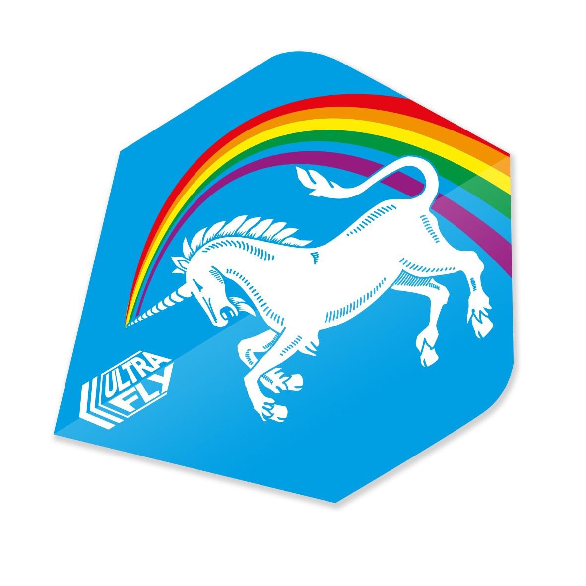 Unicorn Ultrafly.100 Plus - Unicorn Rainbow Blue Dart Flight-Dart Flights-Pro Sports