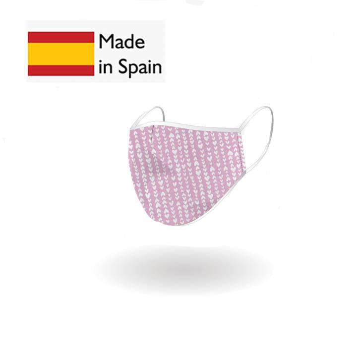 WDX Reusable Hygienic Mask for Kids - Pink Hearts-Mask-Pro Sports