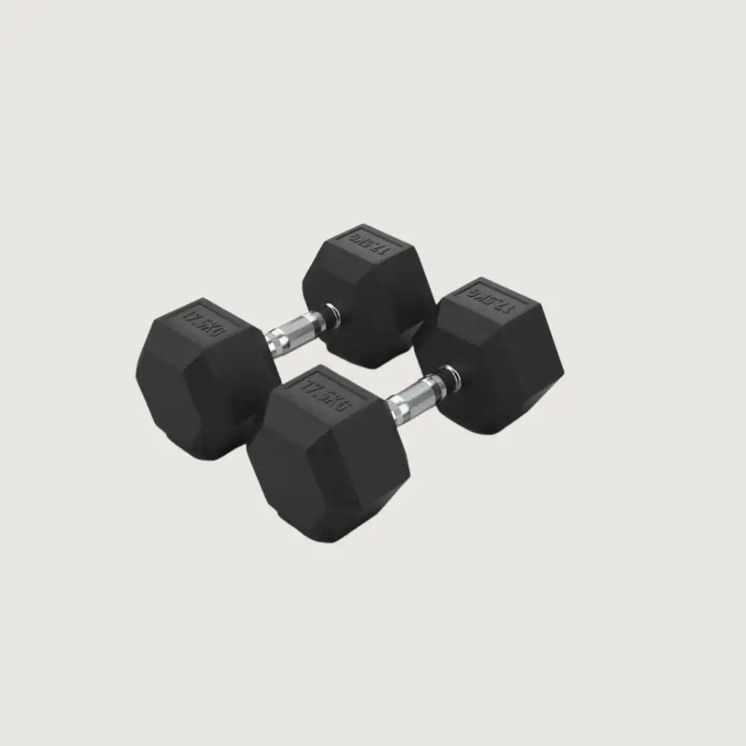 Hex Rubber Dumbbells - Pair - Dumbbells Hex - Pro Sports | Shop online in Kuwait