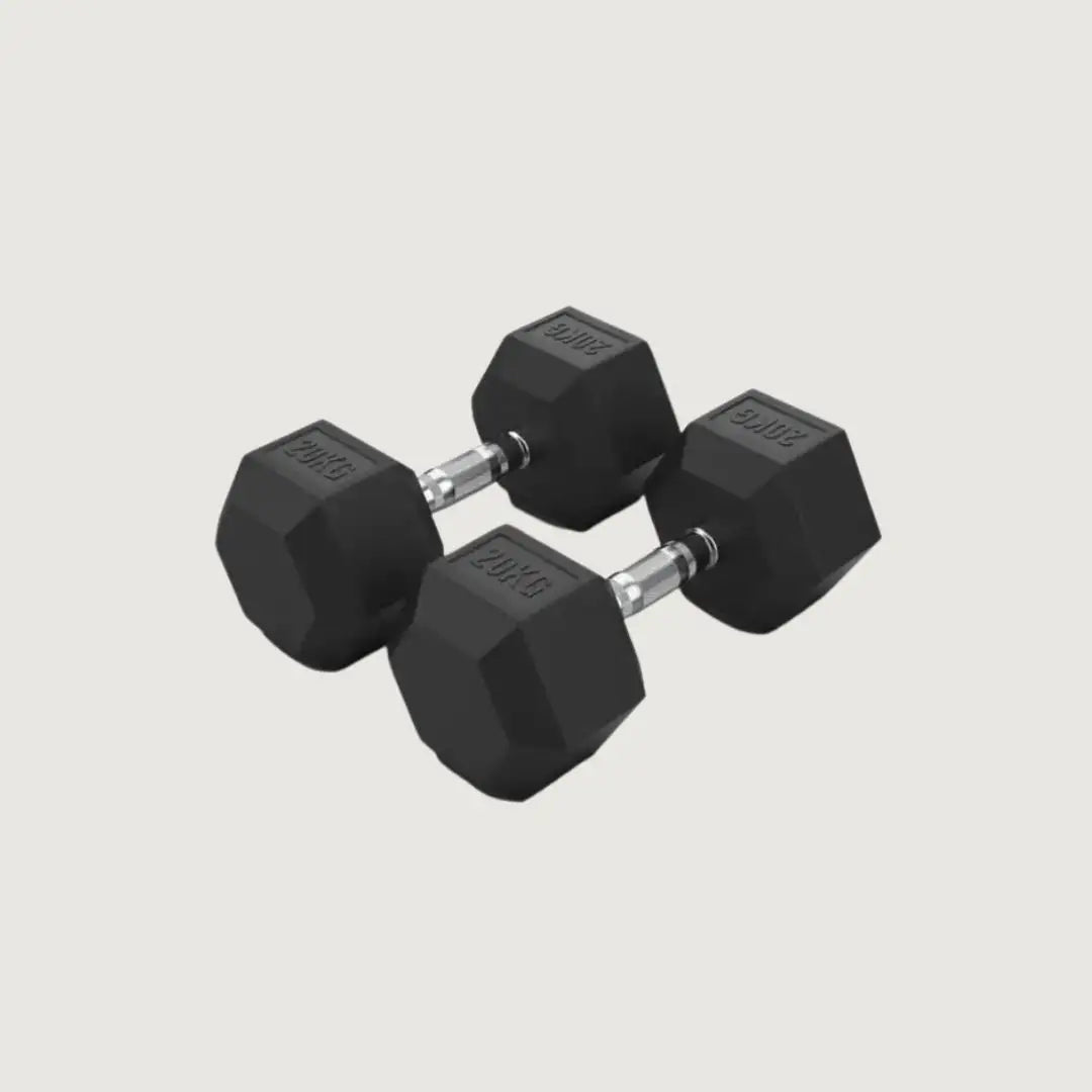 Hex Rubber Dumbbells - Pair - Dumbbells Hex - Pro Sports | Shop online in Kuwait