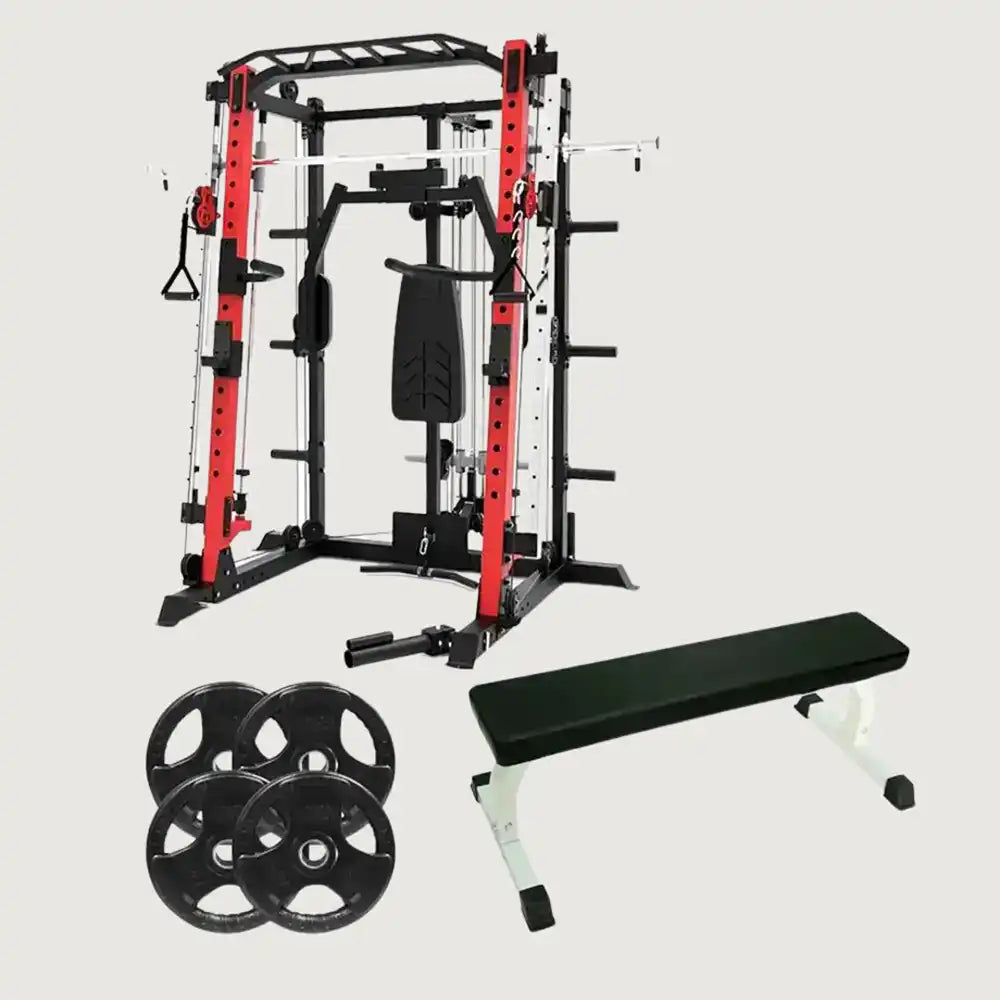 Axox Fitness Smith Trainer Set with Bench and Weights | Multi Trainer Gym