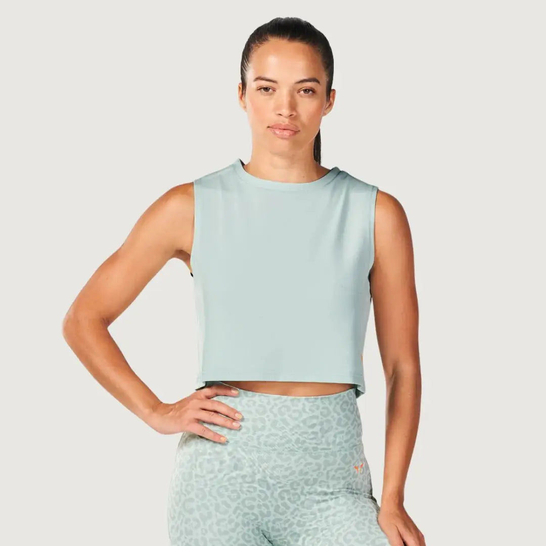 Squatwolf Core Crop Tank - Surf Spray