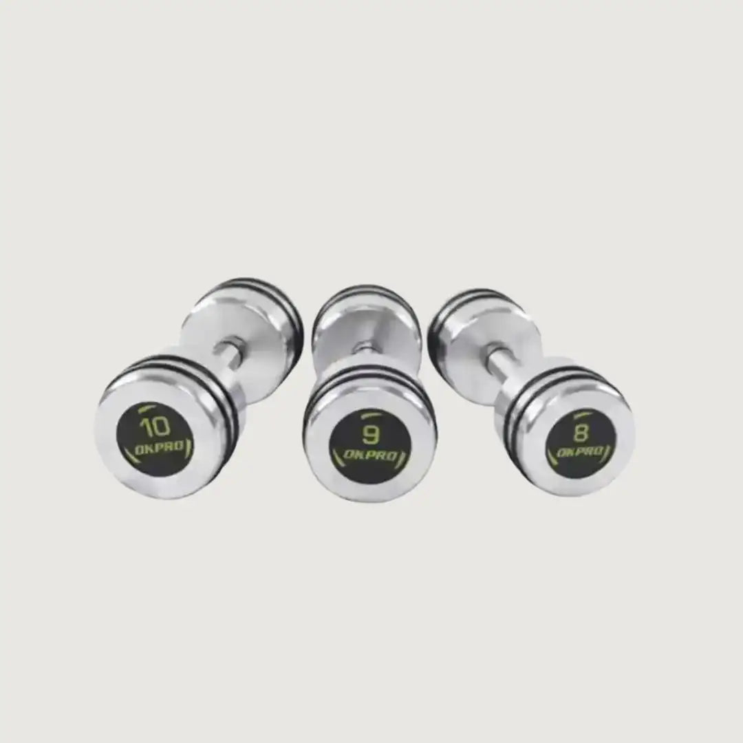 OK Pro Chrome Dumbbells - 7 kg Pair