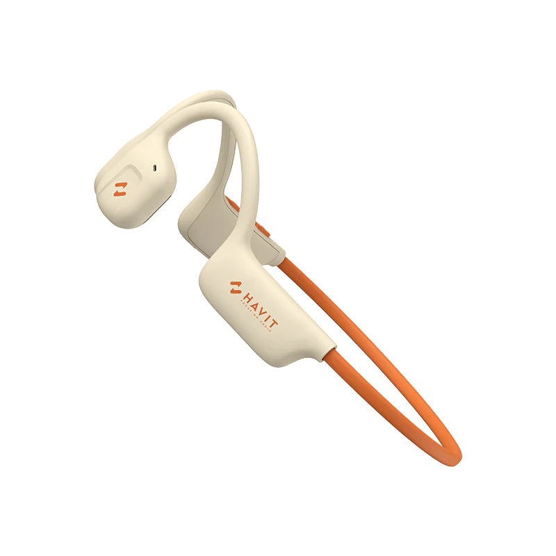 Havit Freego 1 Air Conduction Headphones - Beige in use - Headphones | Buy Online in Kuwait | Pro Sports Kuwait