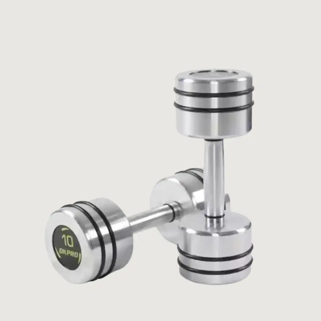 OK Pro Chrome Dumbbells - 7 kg Pair