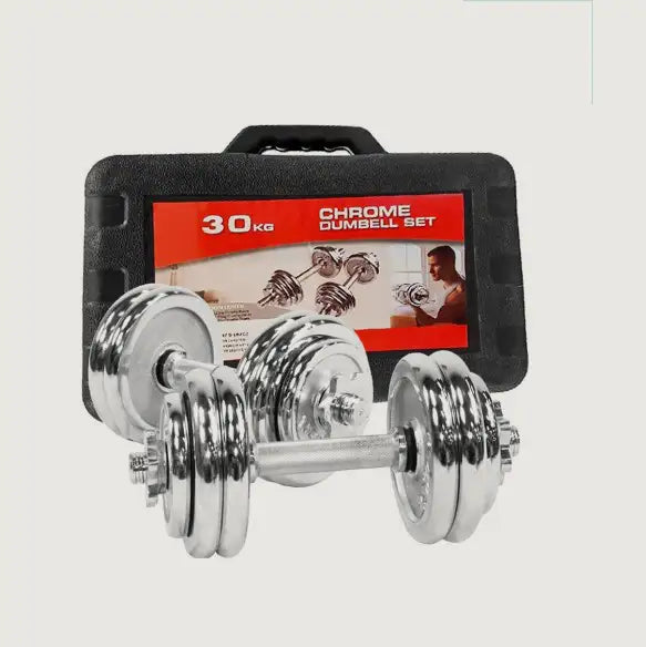 Adjustable Chrome Dumbbells with Case - 30 kg Set