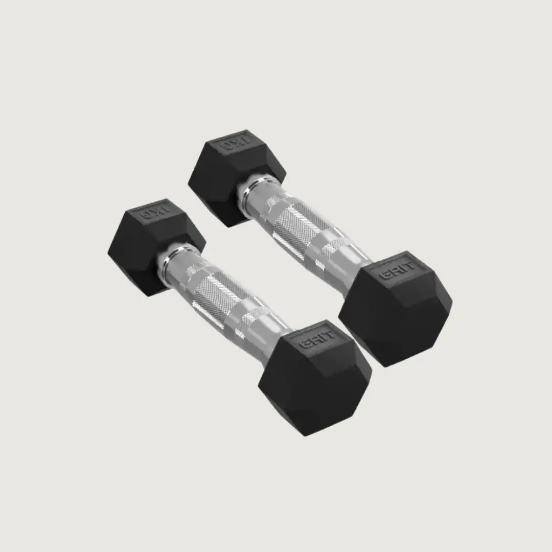 GRIT Hex Dumbbells - 1 kg Pair - Dumbbells Hex - Pro Sports | Shop online in Kuwait