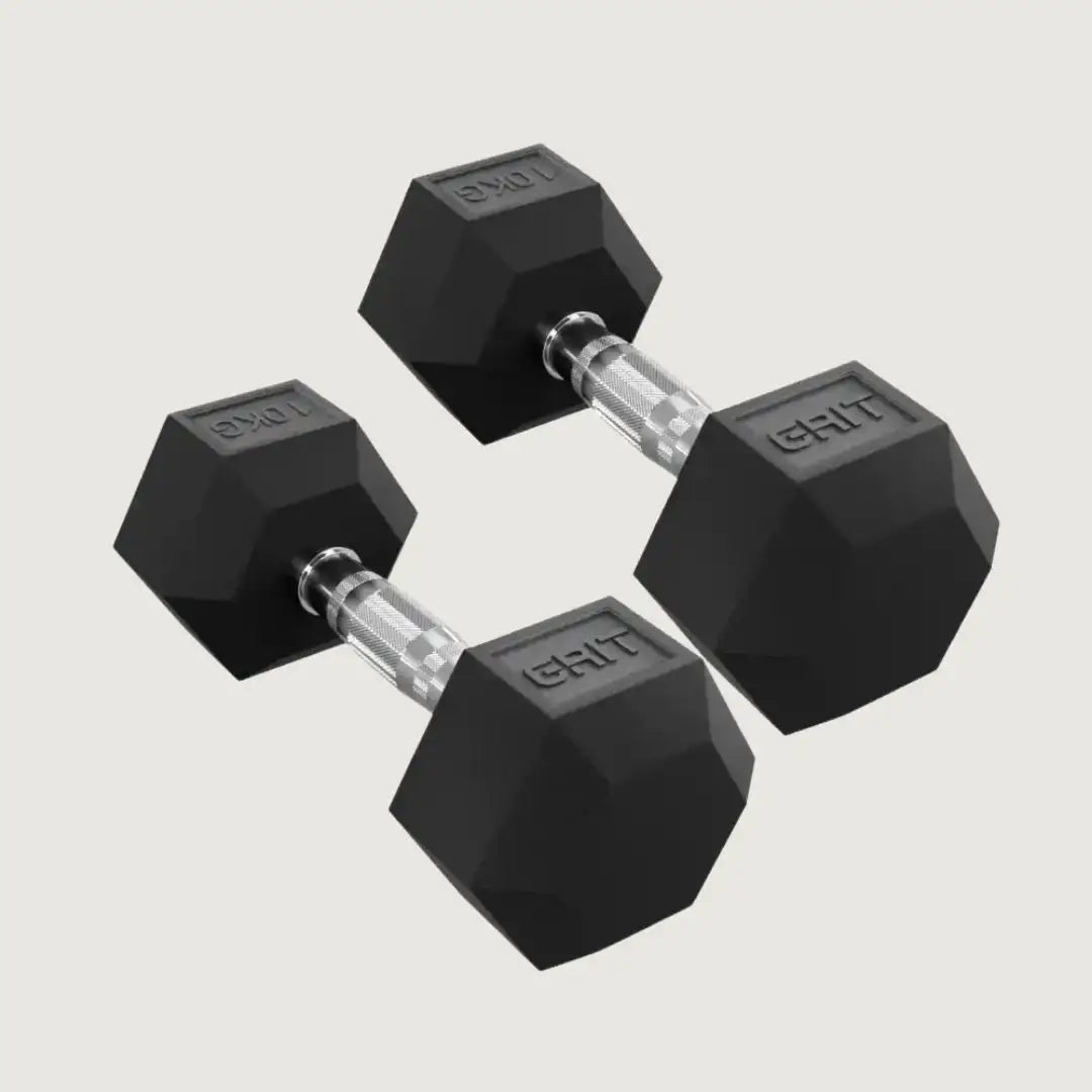 GRIT Hex Dumbbells - 10 kg Pair - Dumbbells Hex - Pro Sports | Shop online in Kuwait