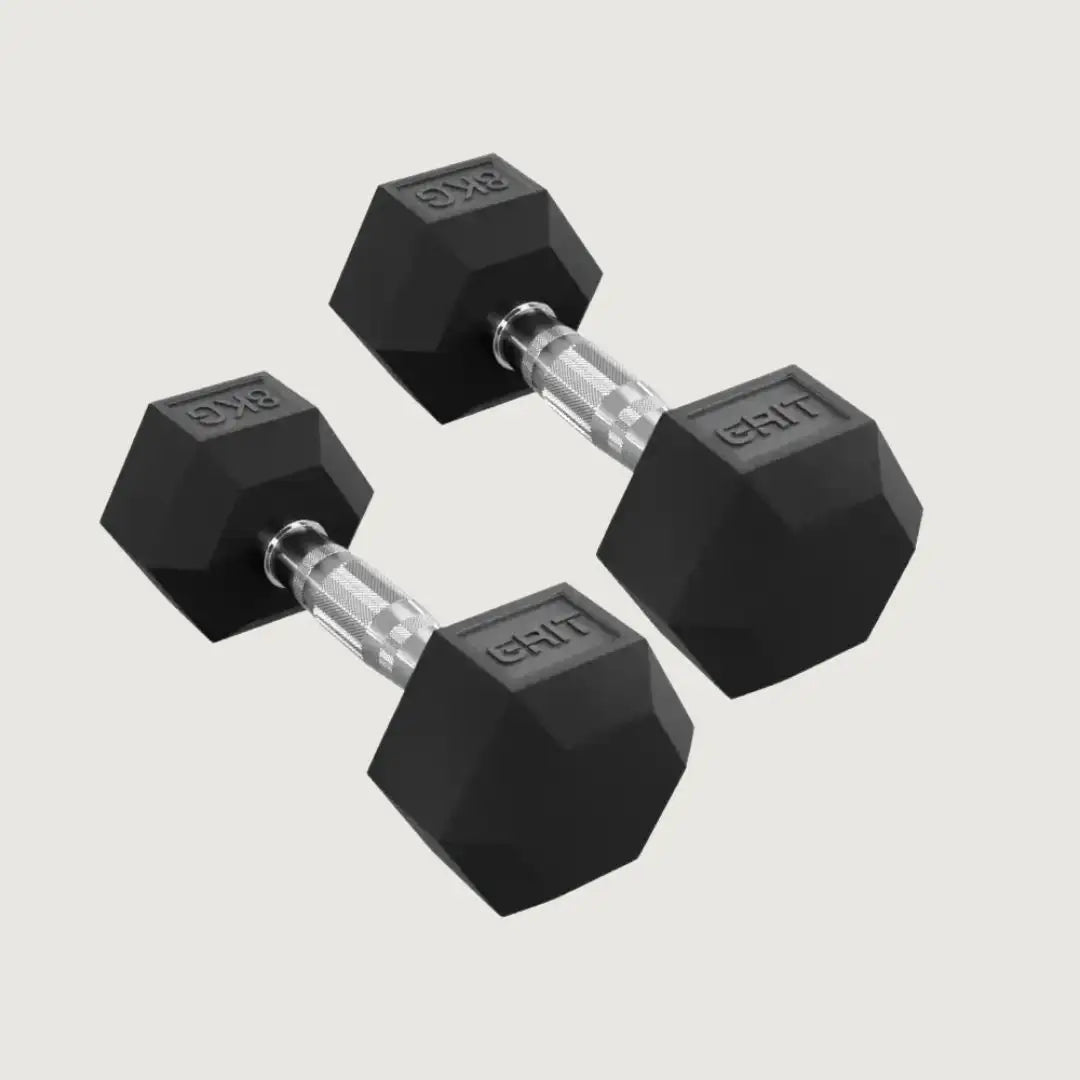 GRIT Hex Dumbbells - 8 kg Pair - Dumbbells Hex - Pro Sports | Shop online in Kuwait