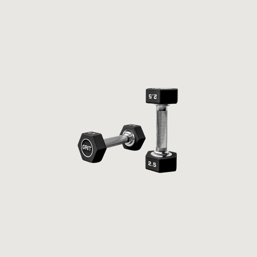 GRIT Hex CPU Dumbbell - 2.5 kg Pair - Dumbbells Urethane - Pro Sports | Shop online in Kuwait