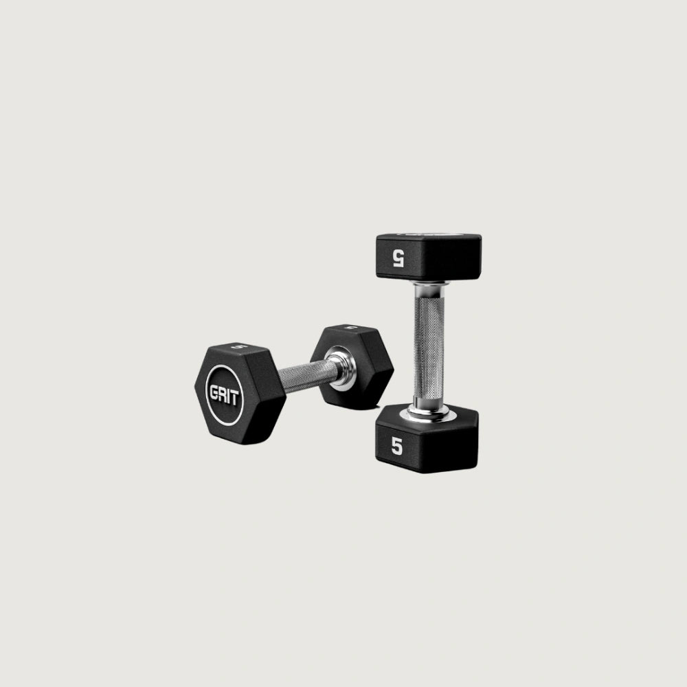 GRIT Hex CPU Dumbbell - 5 kg Pair - Dumbbells Urethane - Pro Sports | Shop online in Kuwait