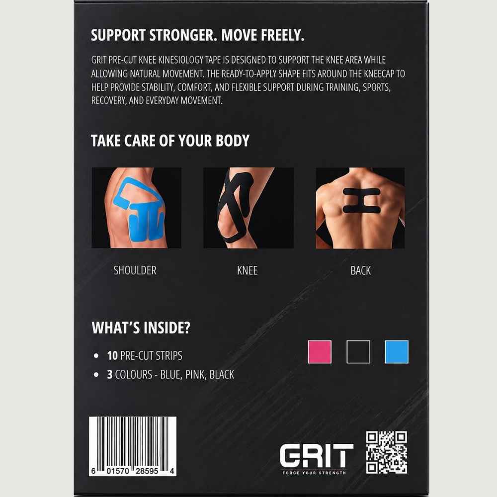 GRIT Pre-Cut Kinesiology Tape Muscle Support - 10 Strips