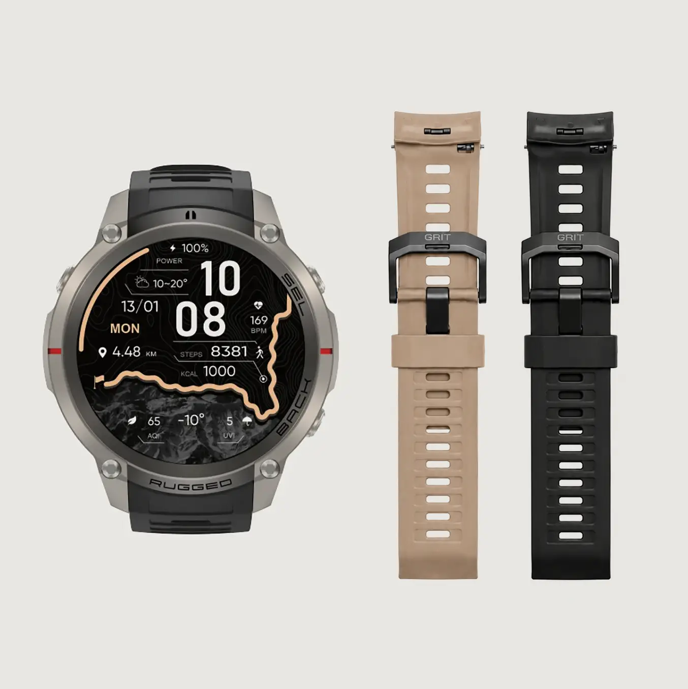 GRIT Apex Smart Watch with 2 Straps