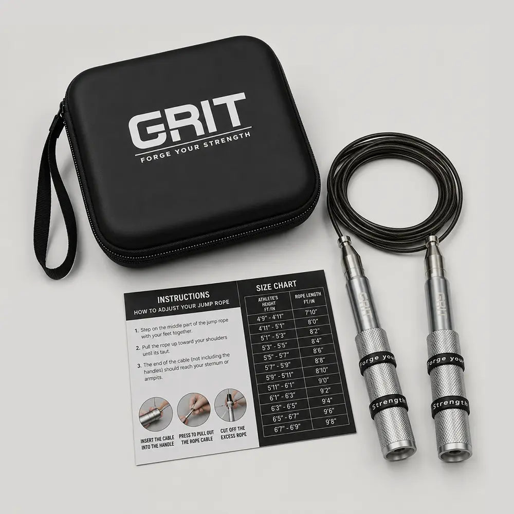 GRIT Adjustable Speed Jump Rope in Compact Case