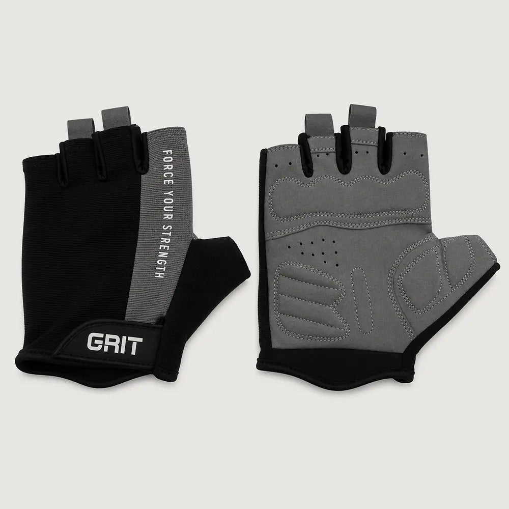 GRIT Power Weightlifting Gloves - Black/Grey