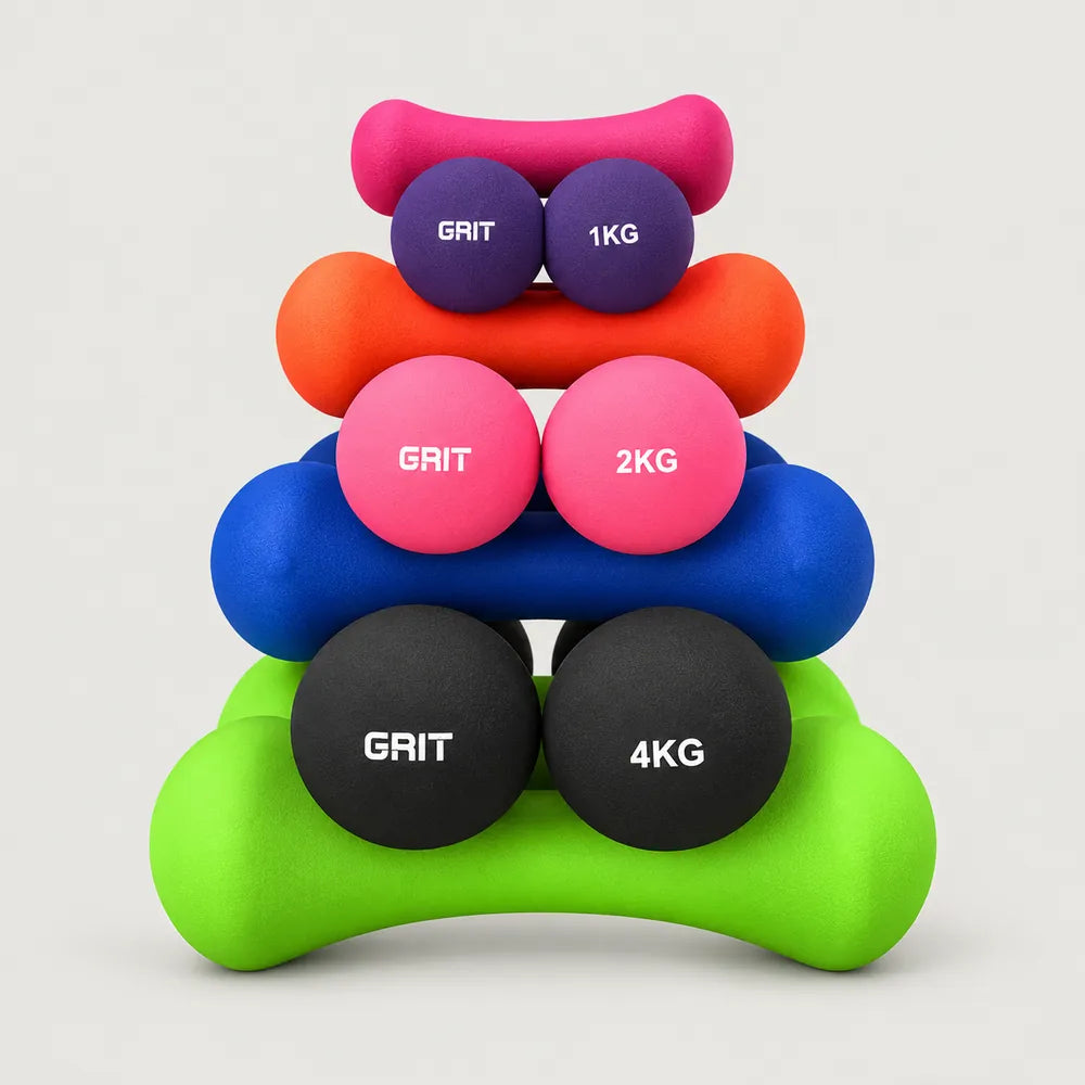 GRIT Bone Neoprene Dumbbells Set - 0.5 kg to 5 kg