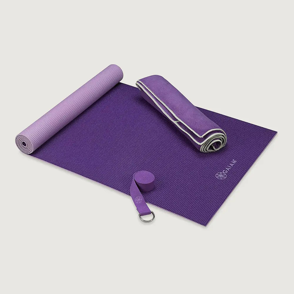 Gaiam Classic Hot Yoga Kit - Yoga Mat, Yoga Towel & Yoga Strap