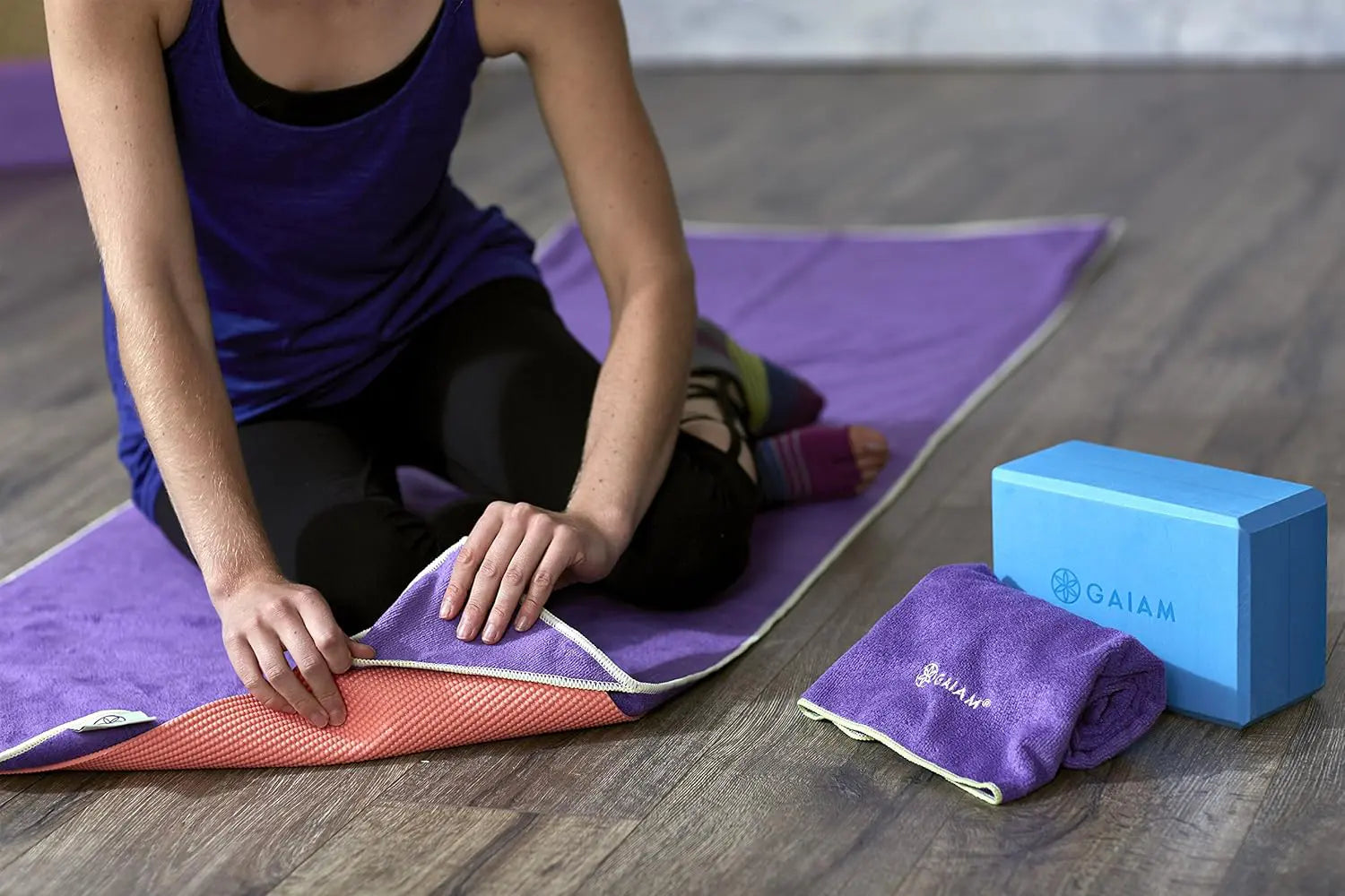 Gaiam Classic Hot Yoga Kit - Yoga Mat, Yoga Towel & Yoga Strap