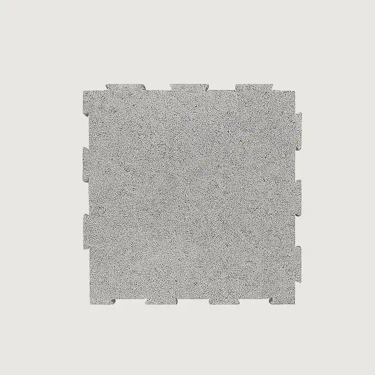 Grey Interlock Recycled Rubber Gym Flooring Tiles - 50 x 50 cm - Set of 4