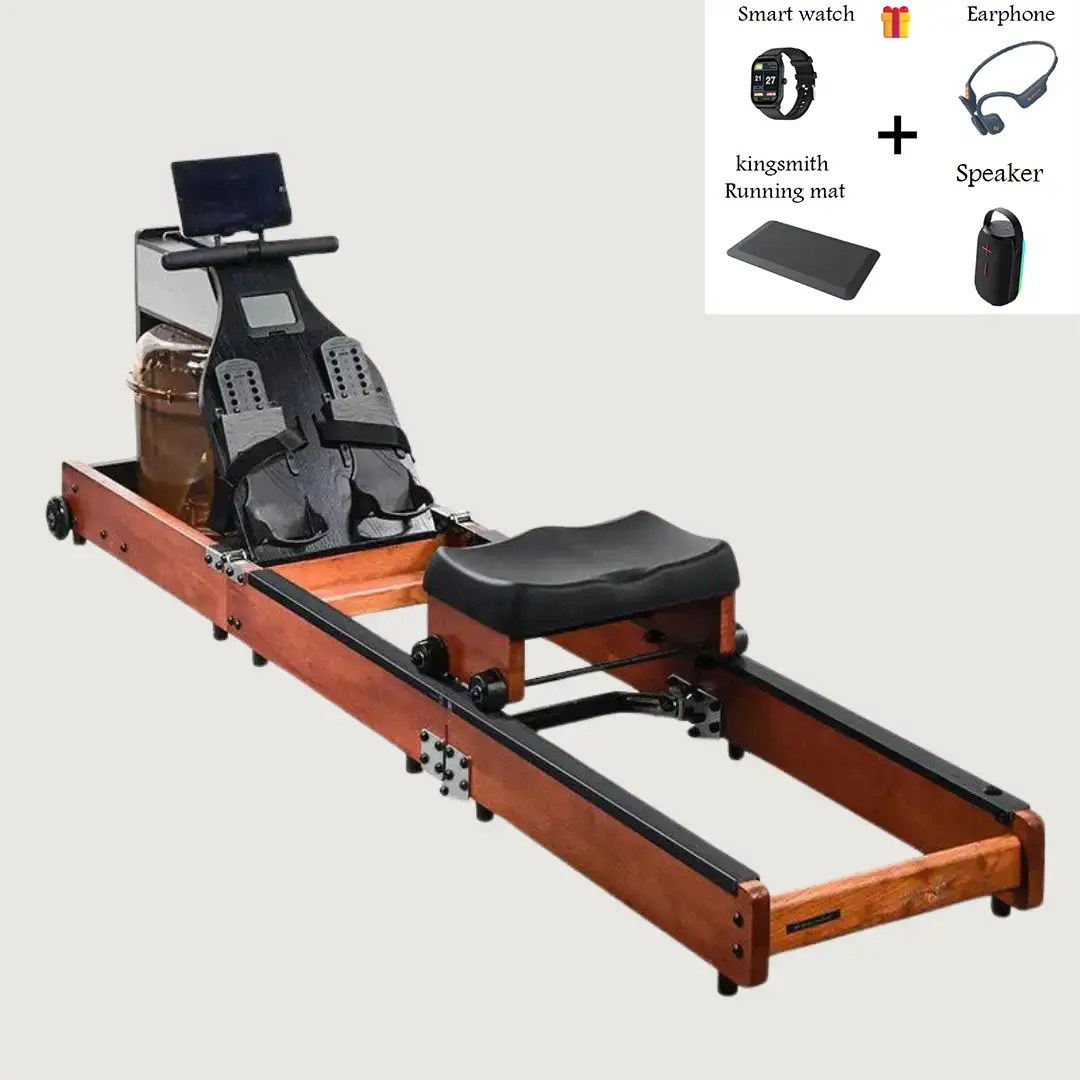 King Smith Tri-Fold Water Rowing Machine - Red Oak