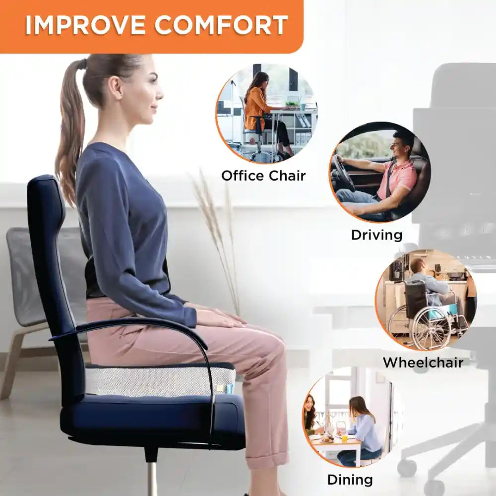 VISSCO Foam Orthopedic Coccyx Cushion Seat