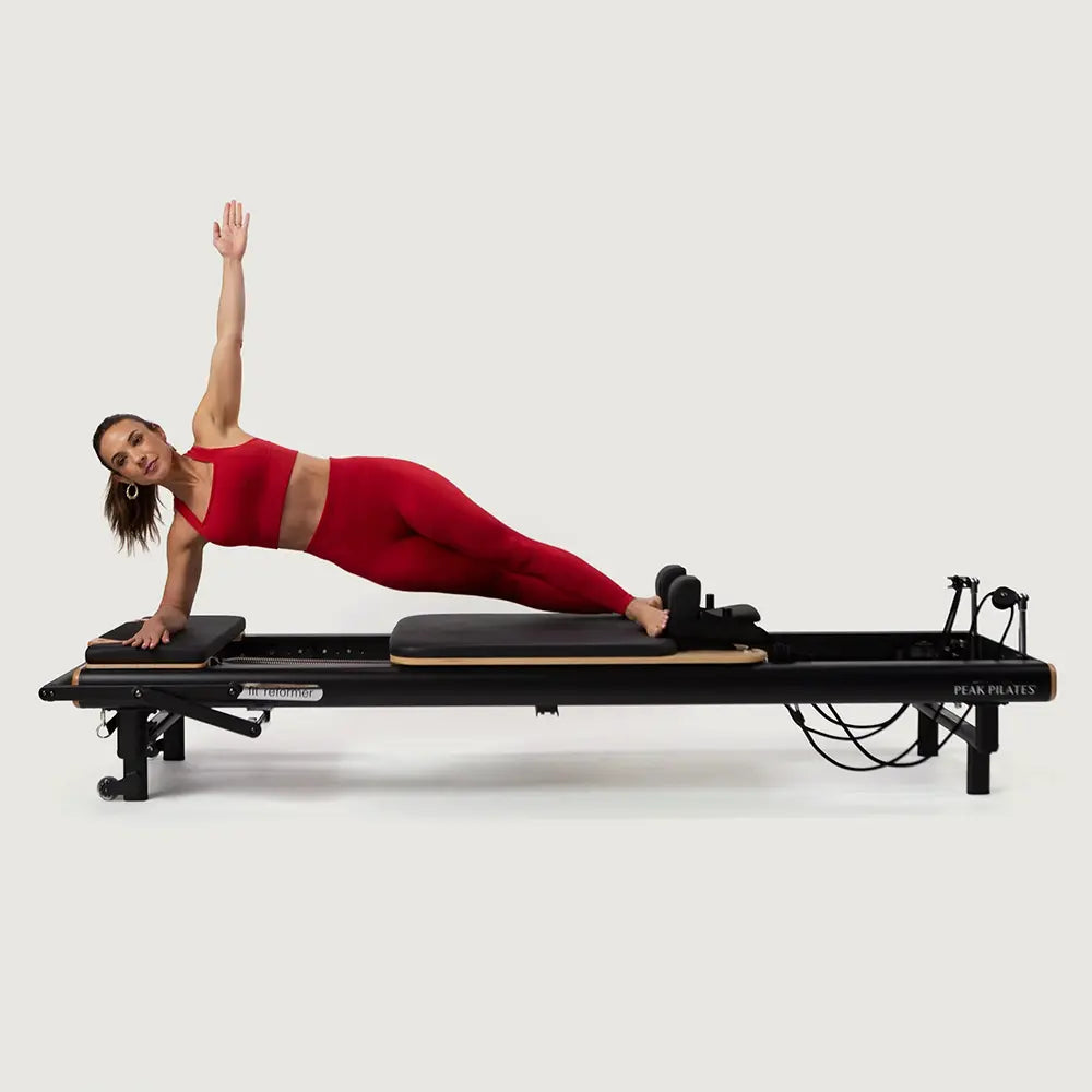 Peak Pilates Fit™ Reformer incl. Long/Short Box - Black side view - Pilates Equipment | Buy Online in Kuwait | Pro Sports Kuwait