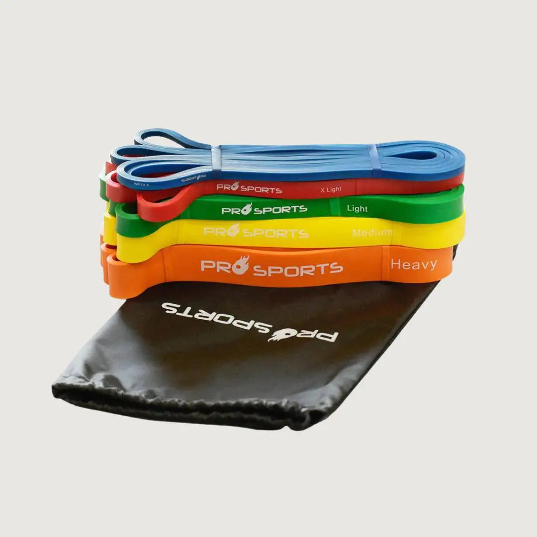 Pro Sports Resistance Strength Bands Set with Bag - XX-Light to Heavy - Resistance Bands - Pro Sports | Shop online in Kuwait