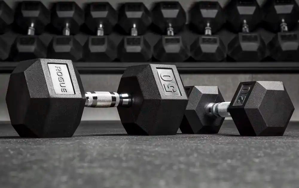 Rogue Rubber Hex Dumbbells LB - Pair - Dumbbells Hex - Pro Sports | Shop online in Kuwait