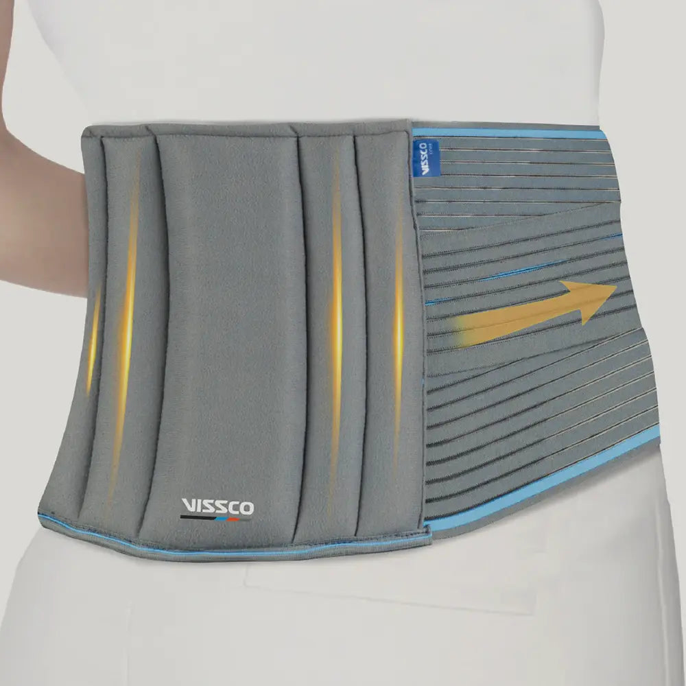 Gray Vissco waist support belt on a white background