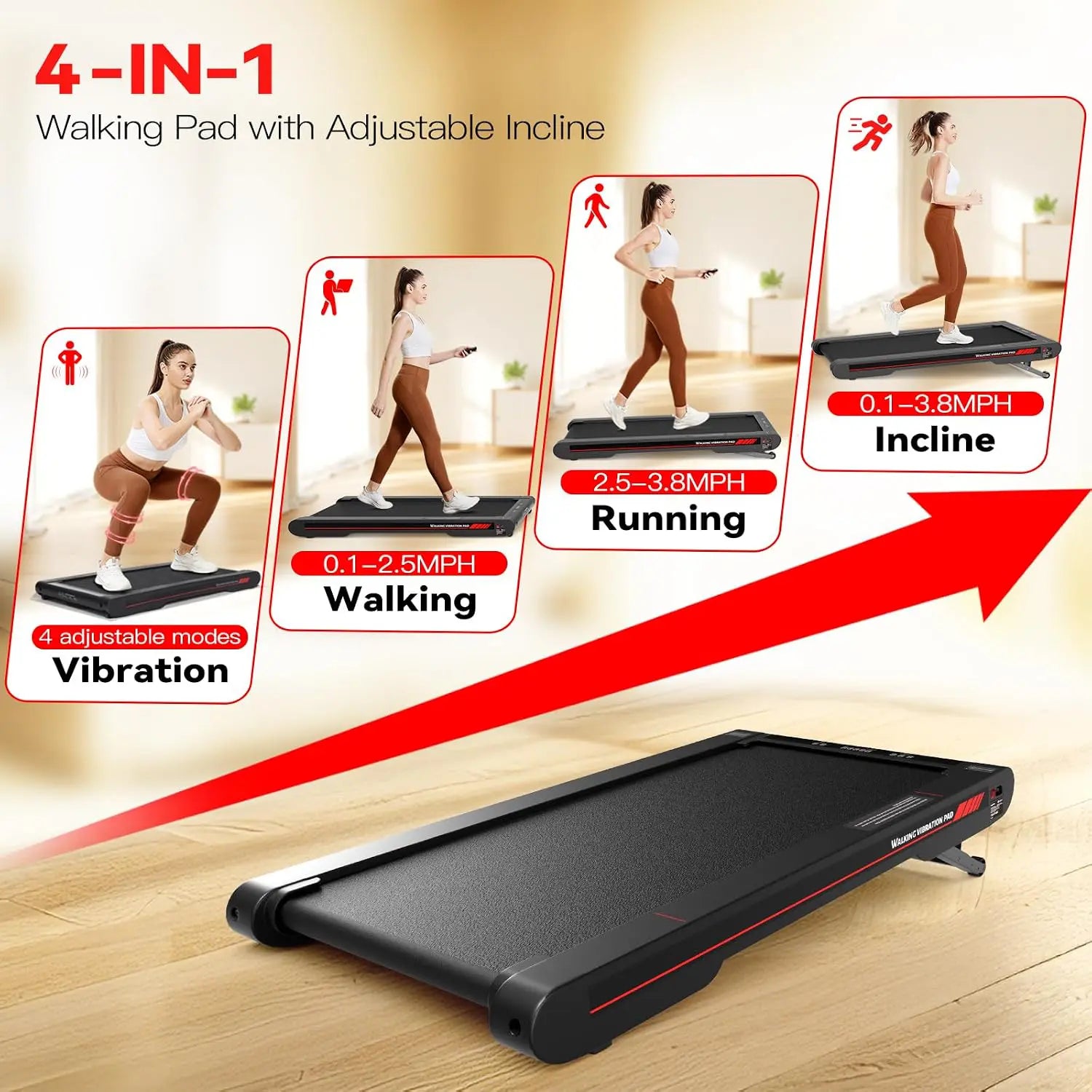 Walking Vibration Pad with Incline (Display Unit)