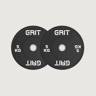 GRIT Black Bumper Weight Plates - 5 kg Pair
