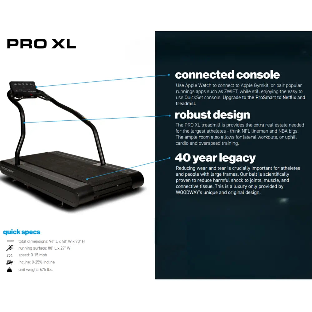 Woodway Pro XL Standard Treadmill