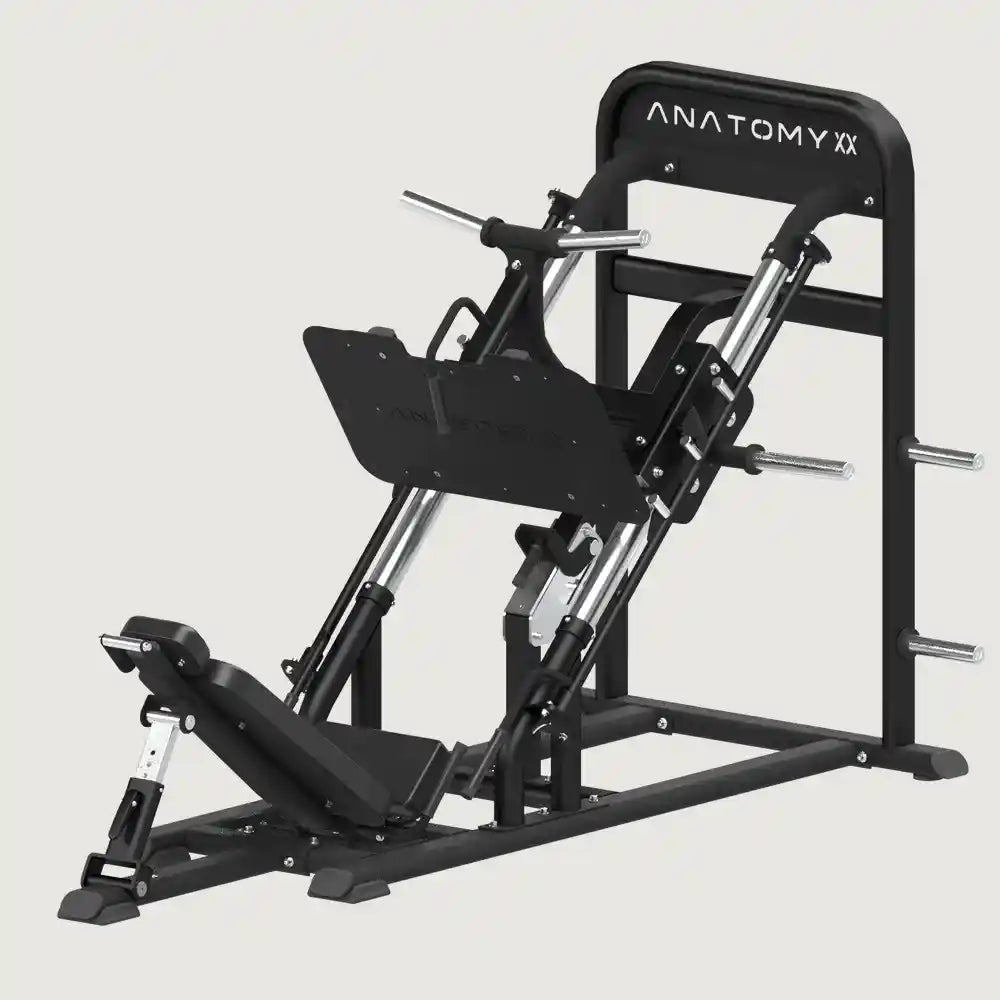 Black gym machine with 'AnatomyXX' branding on a white background