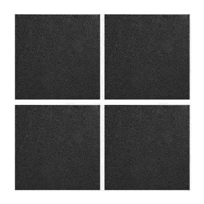 Black Recycled Rubber Gym Flooring Tiles - 50 x 50 cm - Set of 4